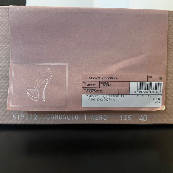 Miu Miu Black Suede Calzature Donna Camoscio 1 Platform Pumps 10B/EU40 fits 9.5 - Picture 15 of 16